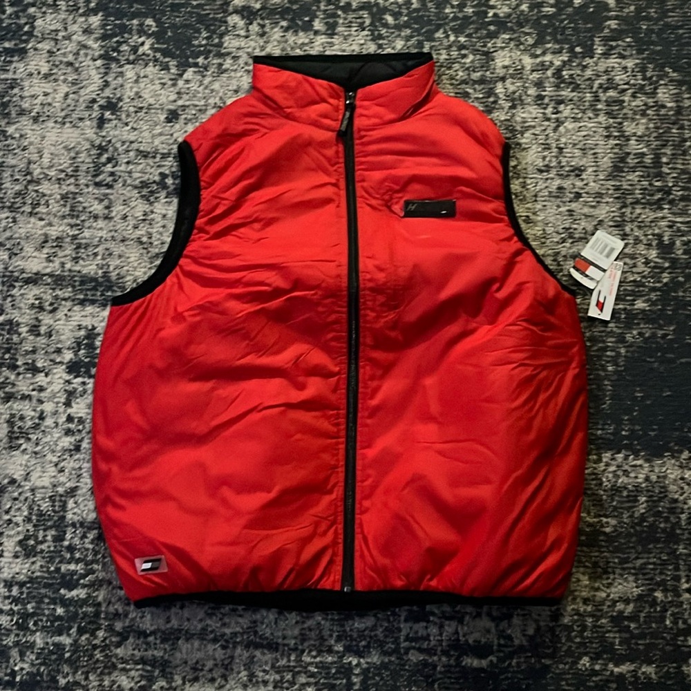 Vintage Hilfiger Athletic Red Windbreaker Vest (Medium)